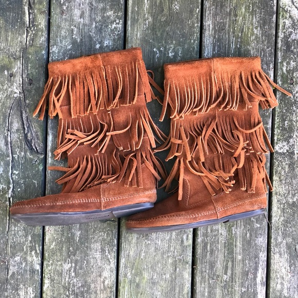 Minnetonka Fringe Cognac boots - Picture 2 of 8
